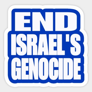 End Israel's GENOCIDE - White - Back Sticker